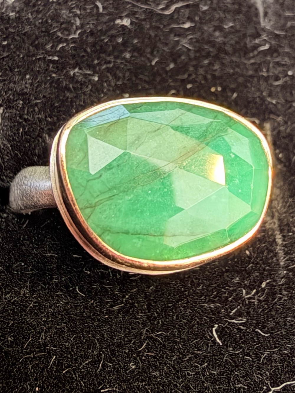 Jamie Joseph, Gold and Silver gorgeous green Statement Ring